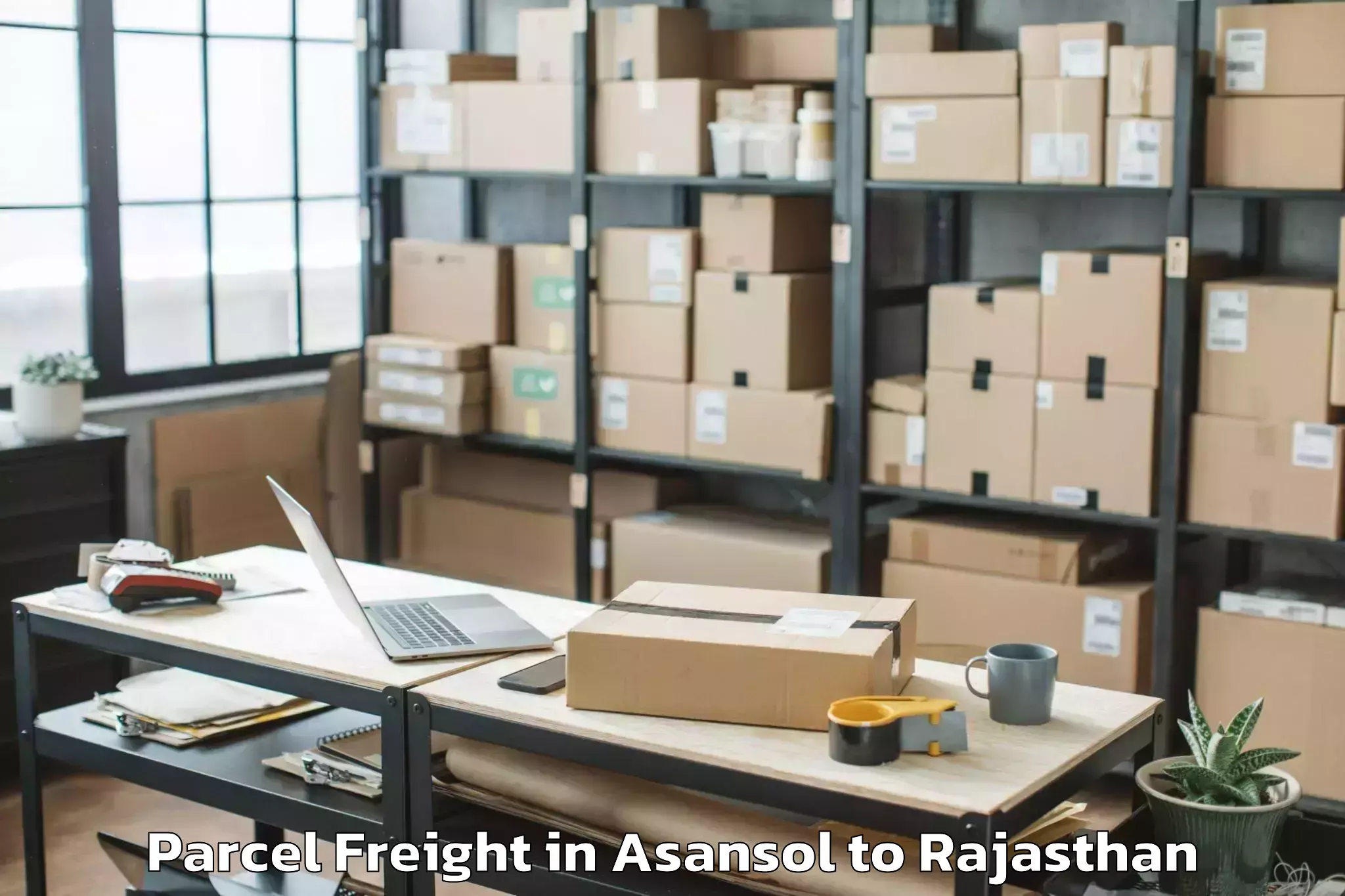 Book Asansol to Mewar University Chittorgarh Parcel Freight Online